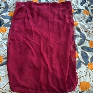 Red chiffon infinity wrap